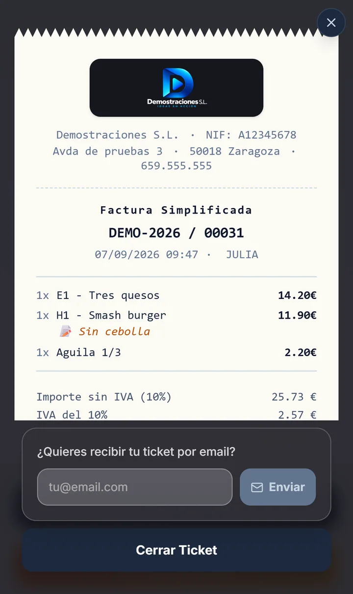 Puede enviárselo al correo con un toque